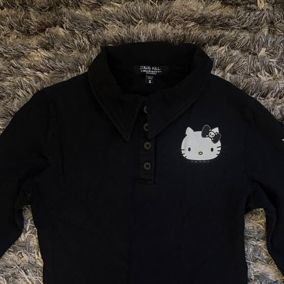 Hello Kitty Long Sleeve Dress with Logo Detail, 100% Cotton, Size S - Picture 2 of 7